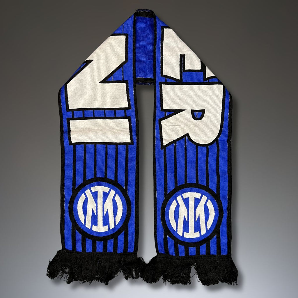 Inter kötött sál, fekete-kék