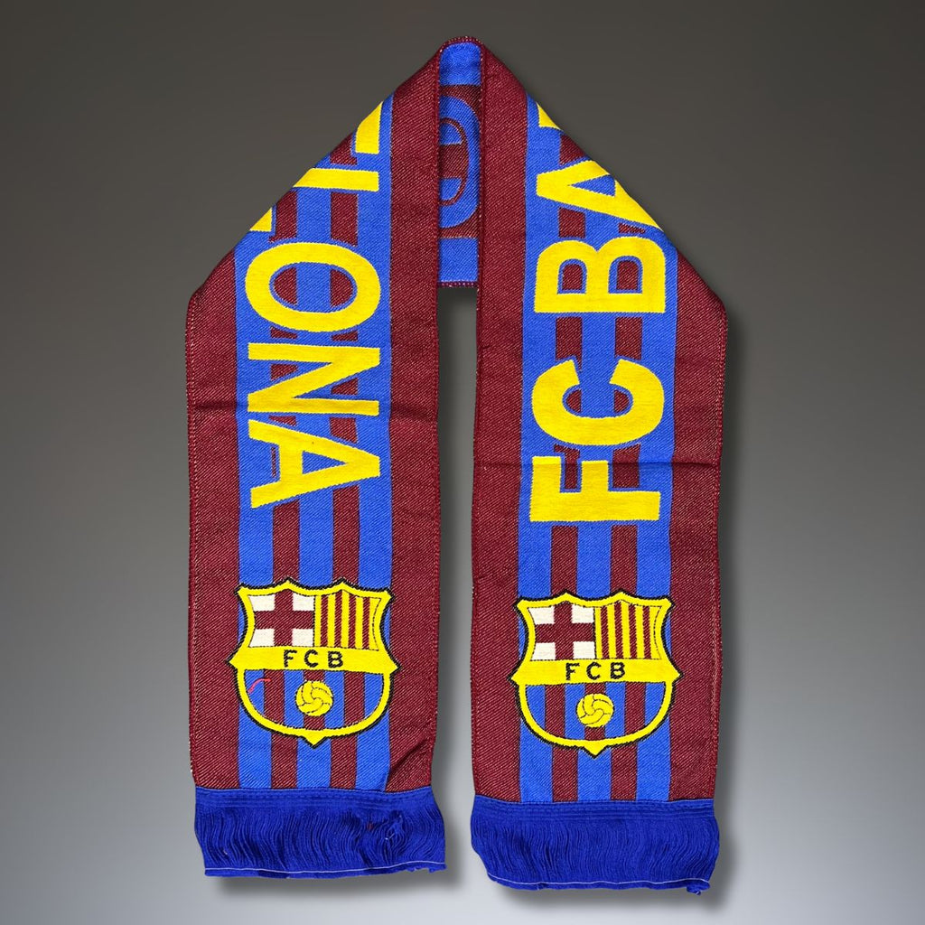 Barcelona kötött sál, piros-kék