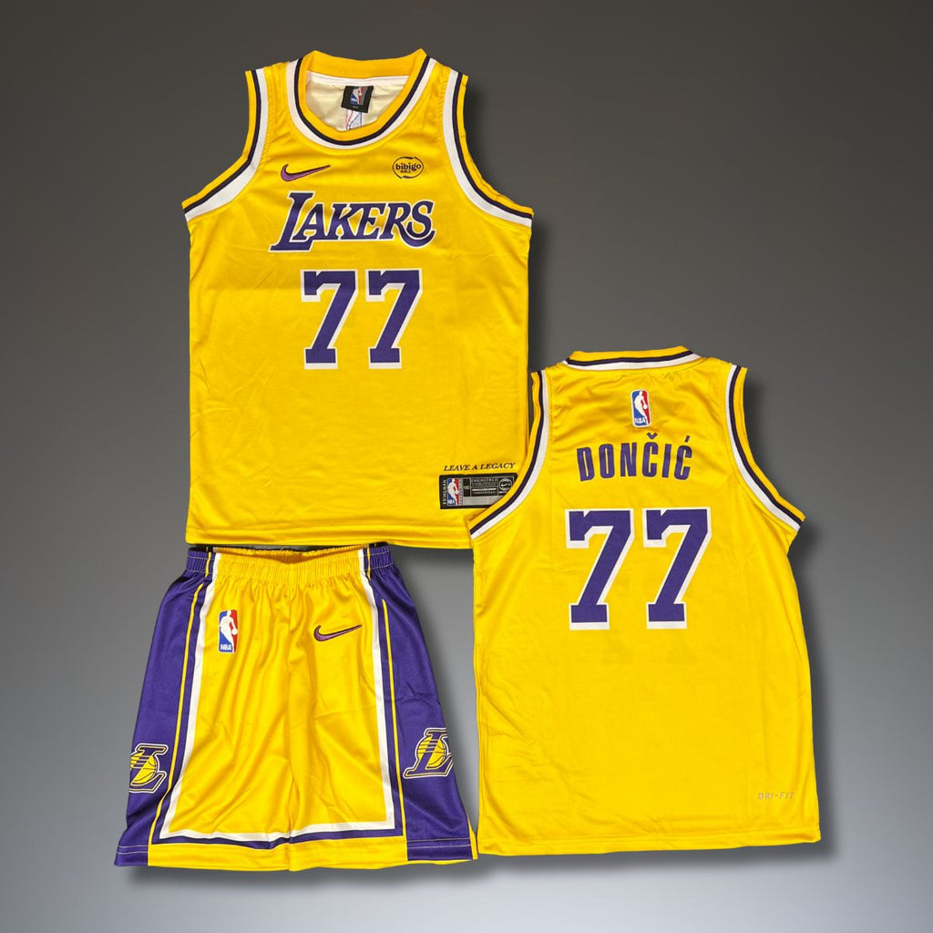 Gyerek kosárlabda mez szett, Sárga, LA Lakers, Doncic. 2025