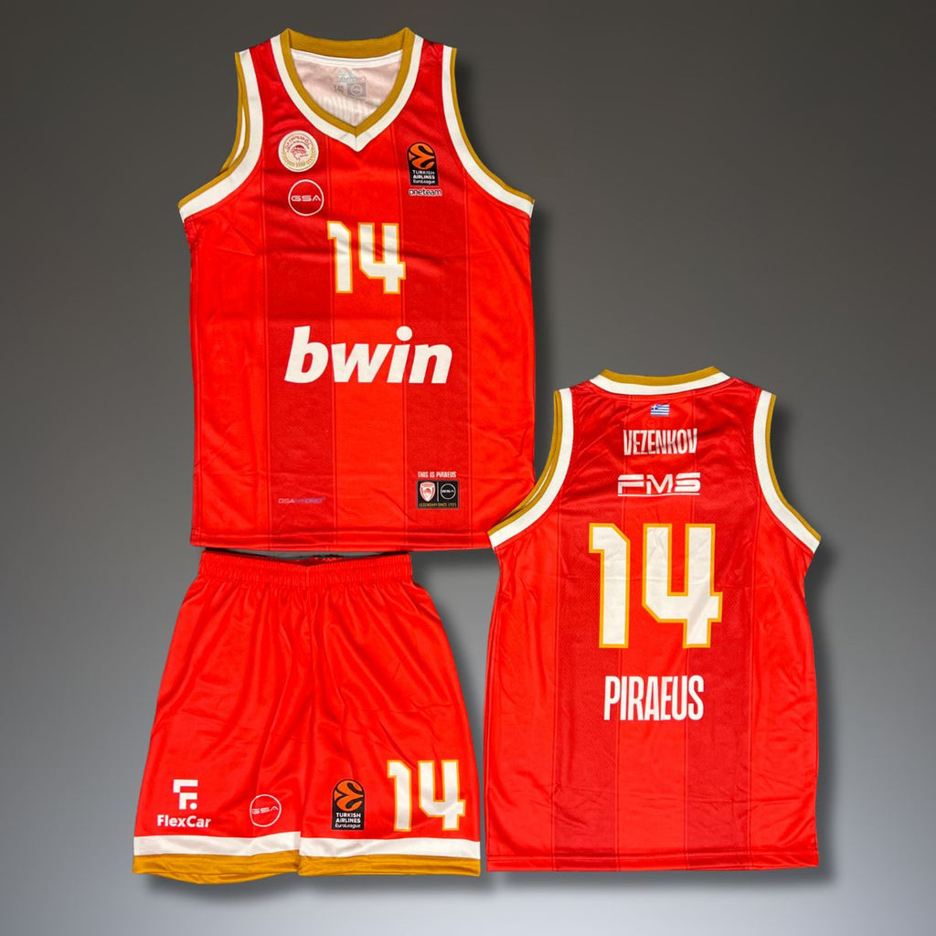 Gyerek kosárlabda mez szett Olympiacos, Vezenkov. EuroLeague 2025