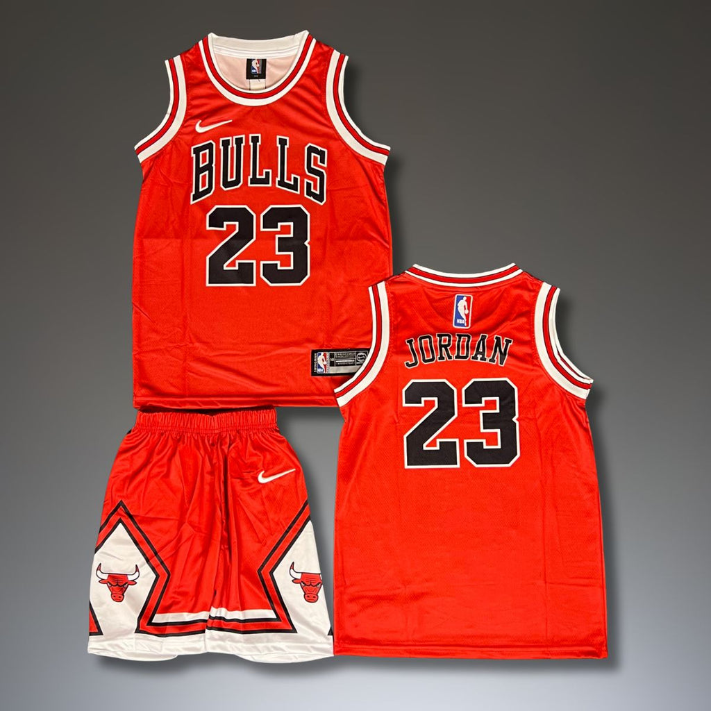 Gyerek kosárlabda mez szett, piros, Chicago Bulls, Jordan