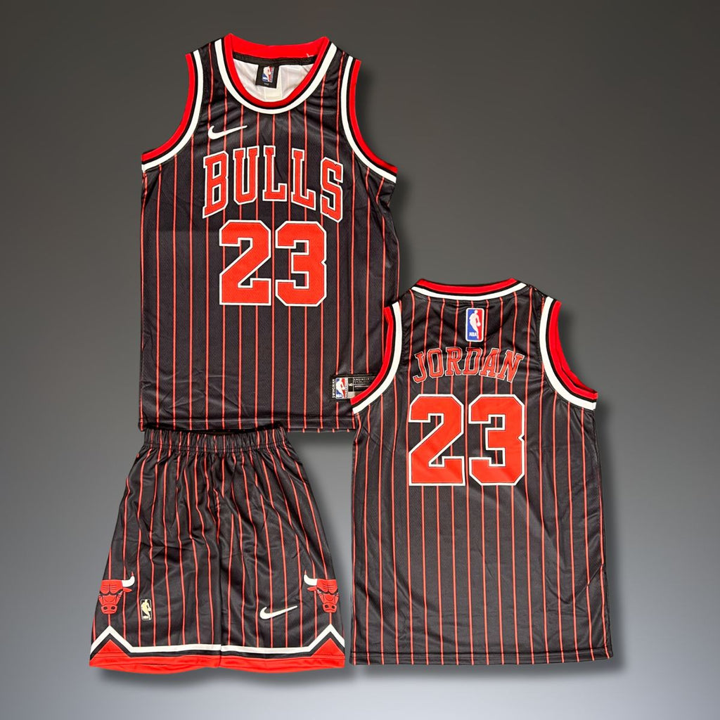 Gyerek kosárlabda mez szett, fekete, Chicago Bulls. Jordan
