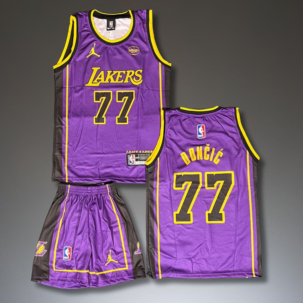 Gyerek kosárlabda mez szett, lila. LA Lakers, Doncic