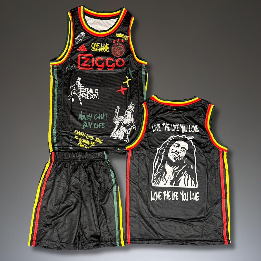 Gyerek kosárlabda mez szett, fekete, Ajax. Bob Marley kiadás