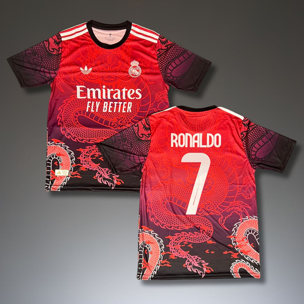 Férfi mez Real Madrid, piros, Ronaldo. Sárkány kiadás 2025