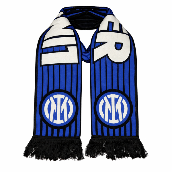 Inter kötött sál, fekete-kék