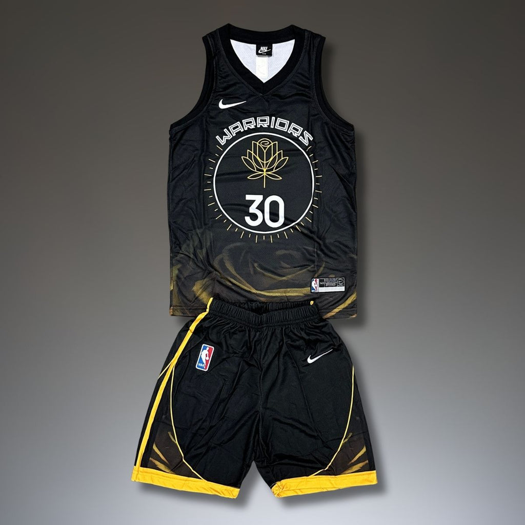 Gyerek kosárlabda mez szett, Fekete, Golden State Warriors, Curry