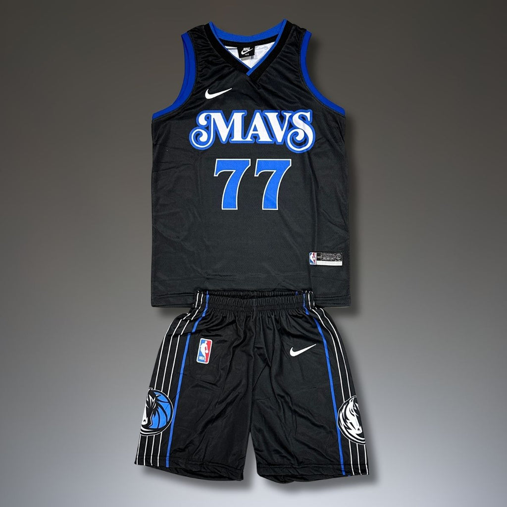 Gyerek kosárlabda mez szett, Fekete, Dallas Mavericks, Doncic