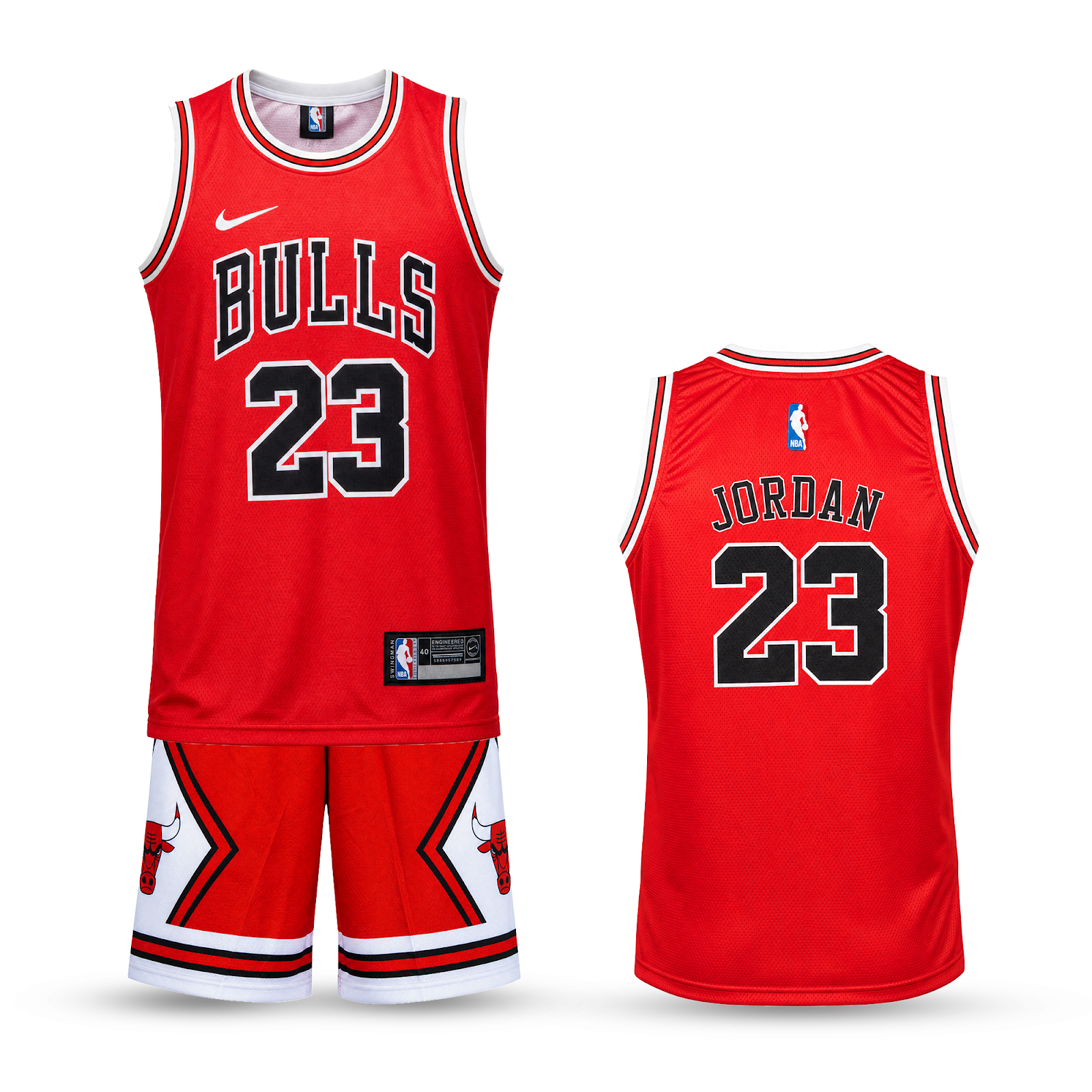 Gyerek kosárlabda mez szett, piros, Chicago Bulls, Jordan