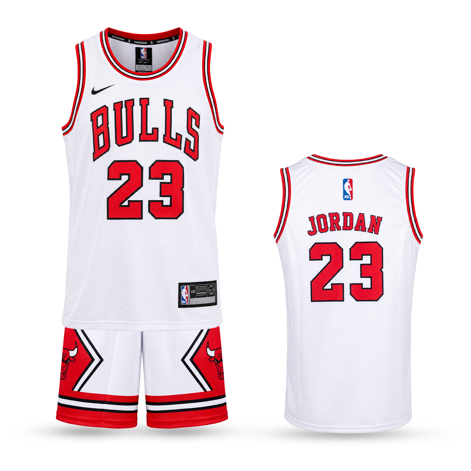 Gyerek kosárlabda mez szett, fehér, Chicago Bulls, Jordan