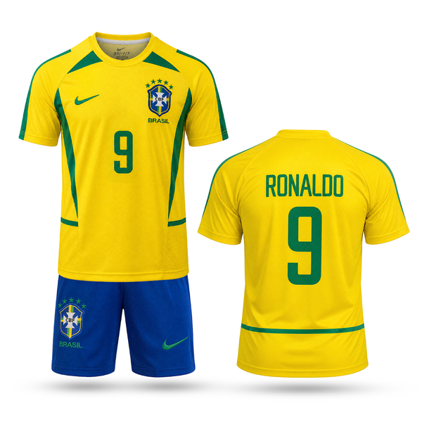 Brazília Gyerek Klasszikus Futballszerelés, Ronaldo. WC 2002
