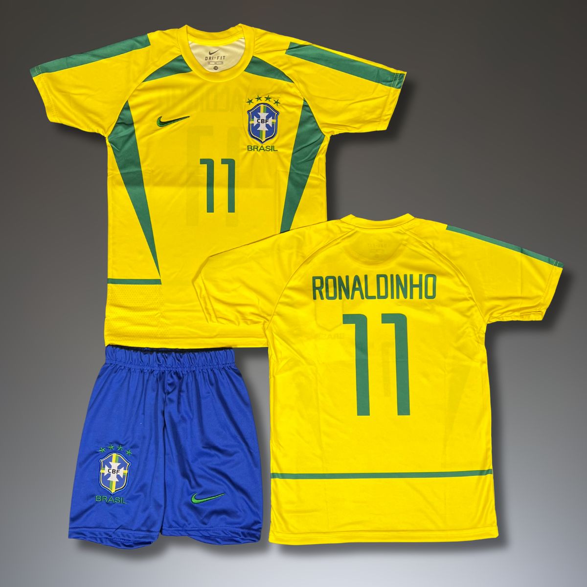 Gyerek mez szett Brazília, Ronaldinho. WC 2002