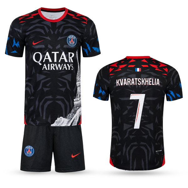 Gyerek mez szett PSG, Kvaratskhelia. Különkiadás 24/25