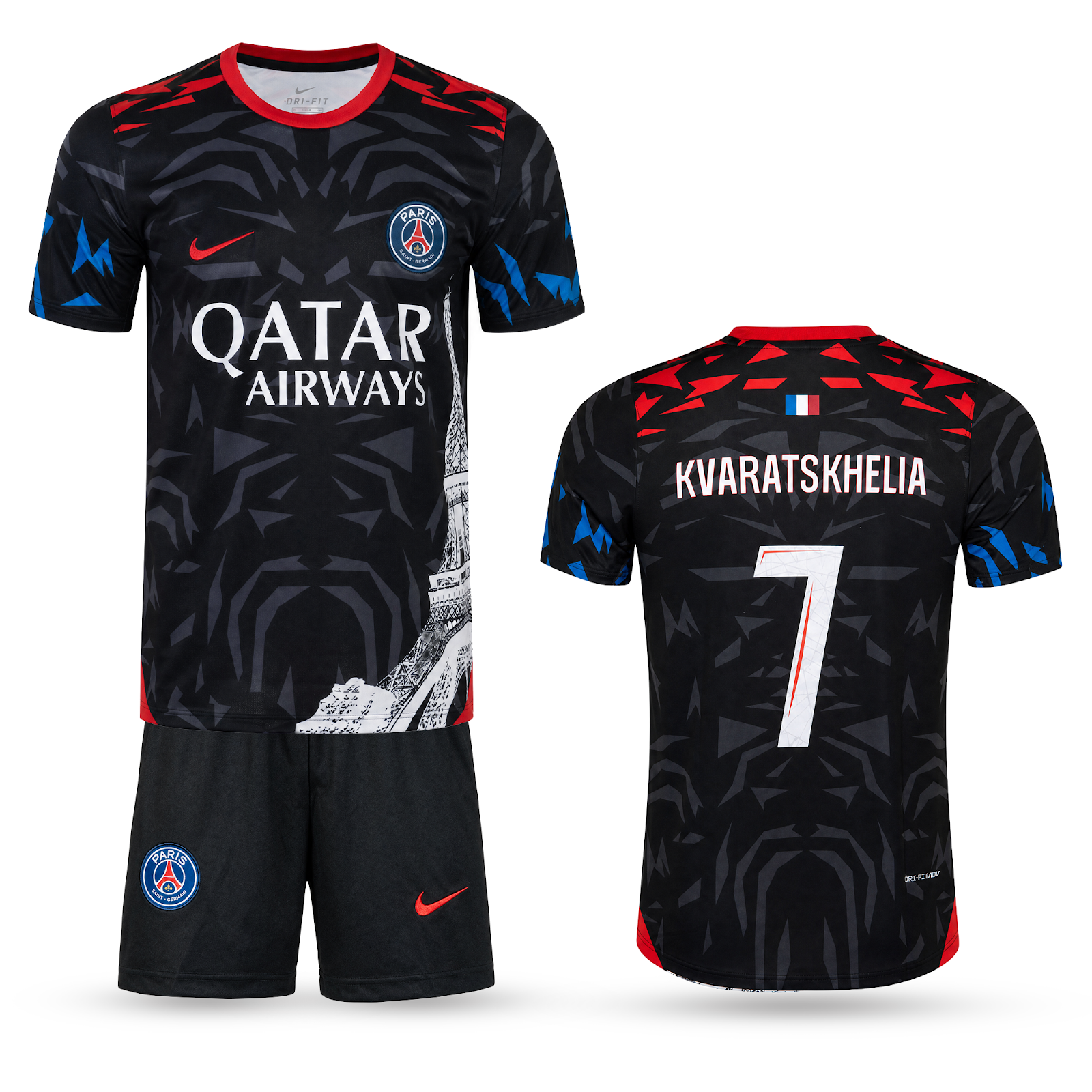 Gyerek mez szett PSG, Kvaratskhelia. Különkiadás 24/25