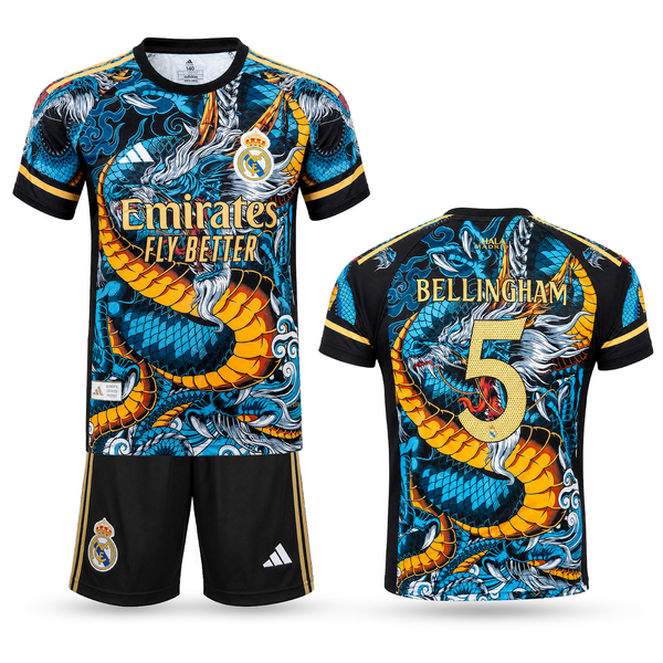 Gyerek mez szett Real Madrid, színes, Bellingham. Sárkány Edition 2025