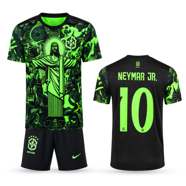 Gyerek fluoreszkáló mez szett Brazília, Neymar. Neonzöld kiadás 2025