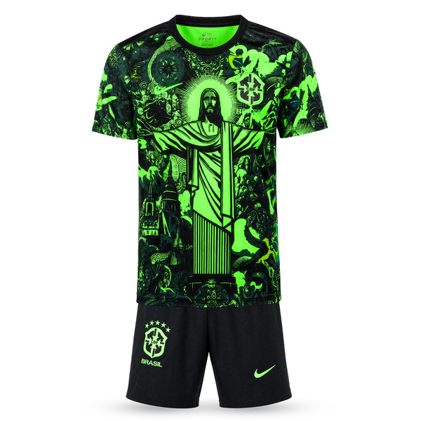 Gyerek fluoreszkáló mez szett Brazília, Neymar. Neonzöld kiadás 2025