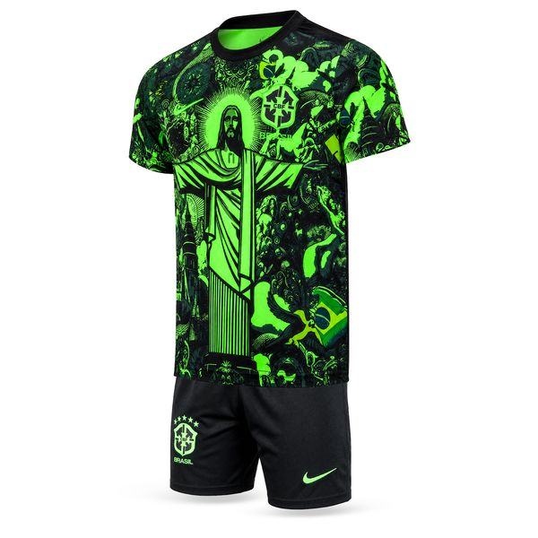 Gyerek fluoreszkáló mez szett Brazília, Neymar. Neonzöld kiadás 2025