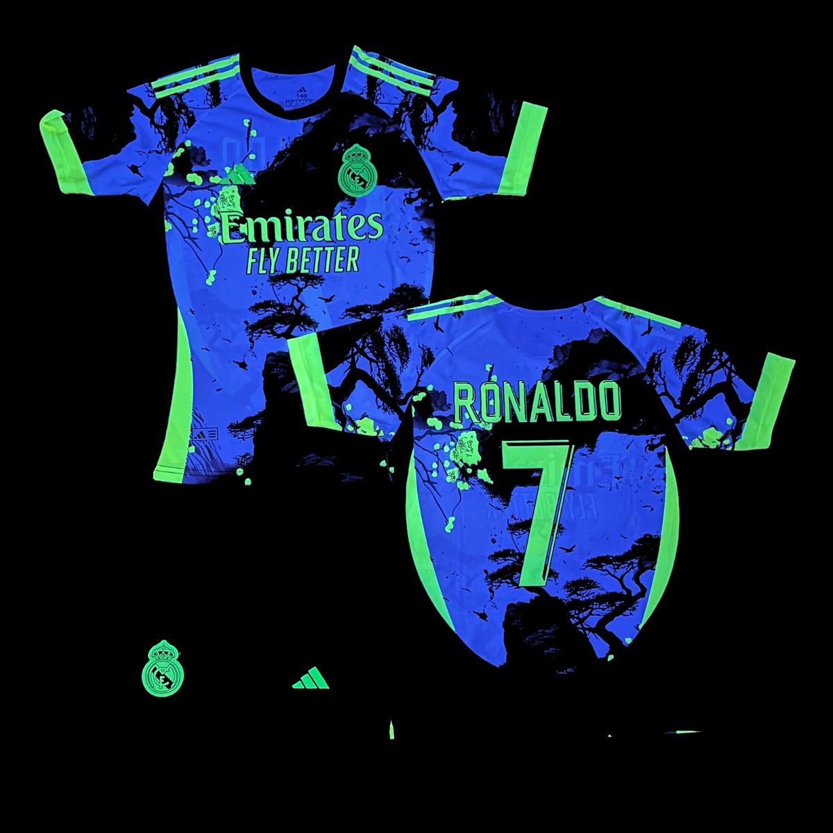 Gyerek fluoreszkáló mez szett Real Madrid, Ronaldo. Japán neon kiadás