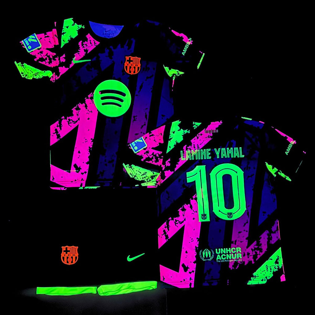 Gyerek fluoreszkáló mez szett Barcelona, Yamal. Színes neon kiadás