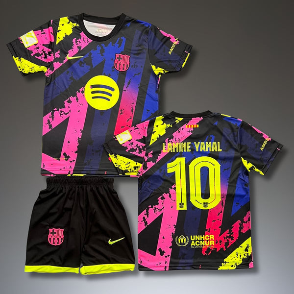 Gyerek fluoreszkáló mez szett Barcelona, Yamal. Színes neon kiadás