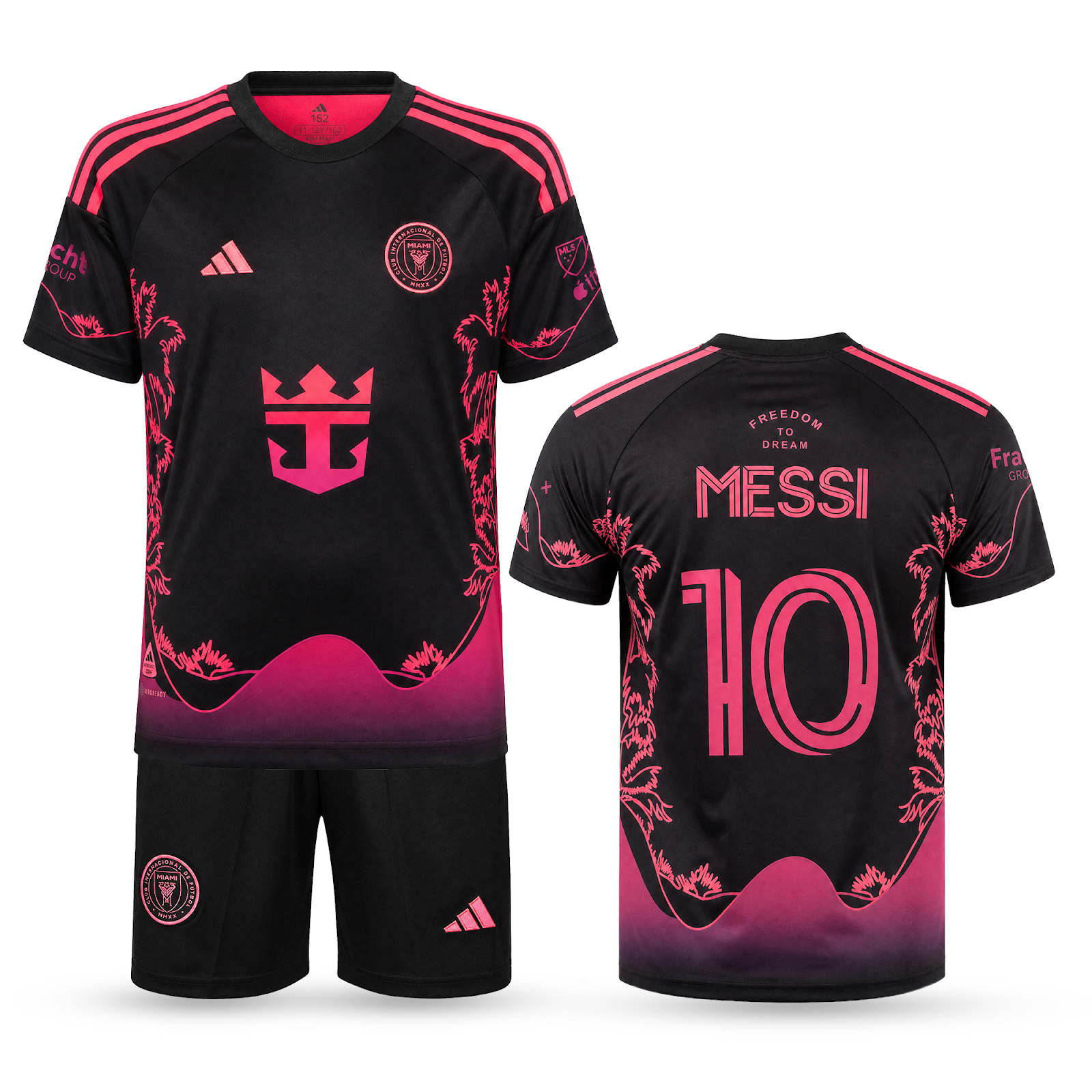 Gyerek fluoreszkáló mez szett Inter Miami, Messi. Neon narancs kiadás