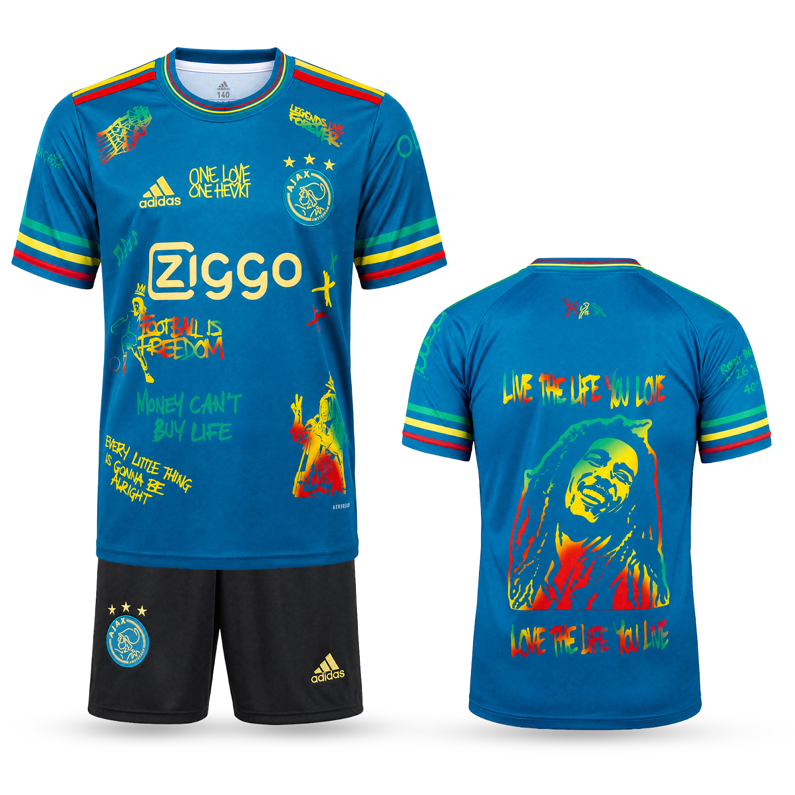 Gyerek mez szett Ajax. Zöld Bob Marley kiadás