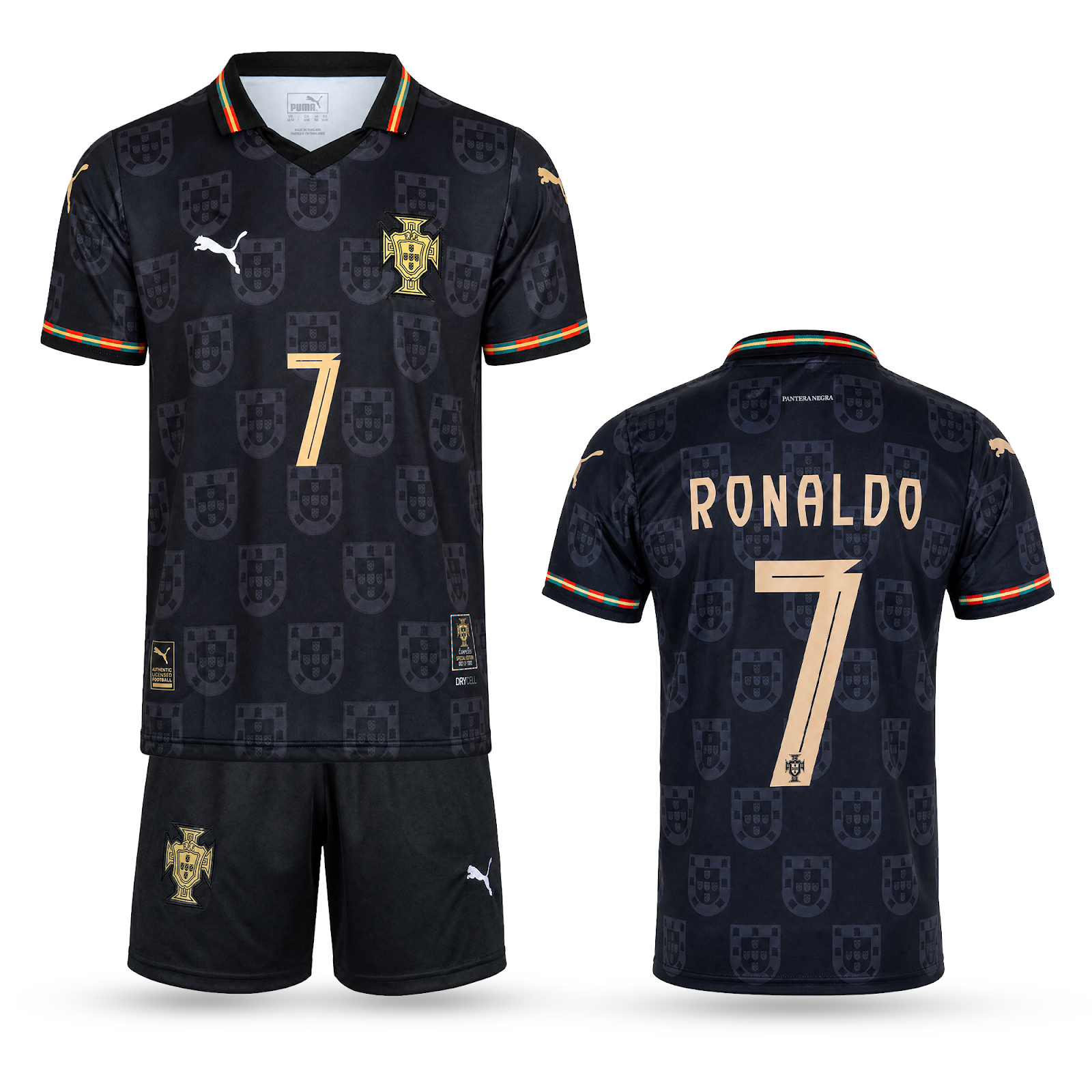 Portugál Gyerek Harmadik Futballszerelés, Ronaldo. WC 2026, Zöld