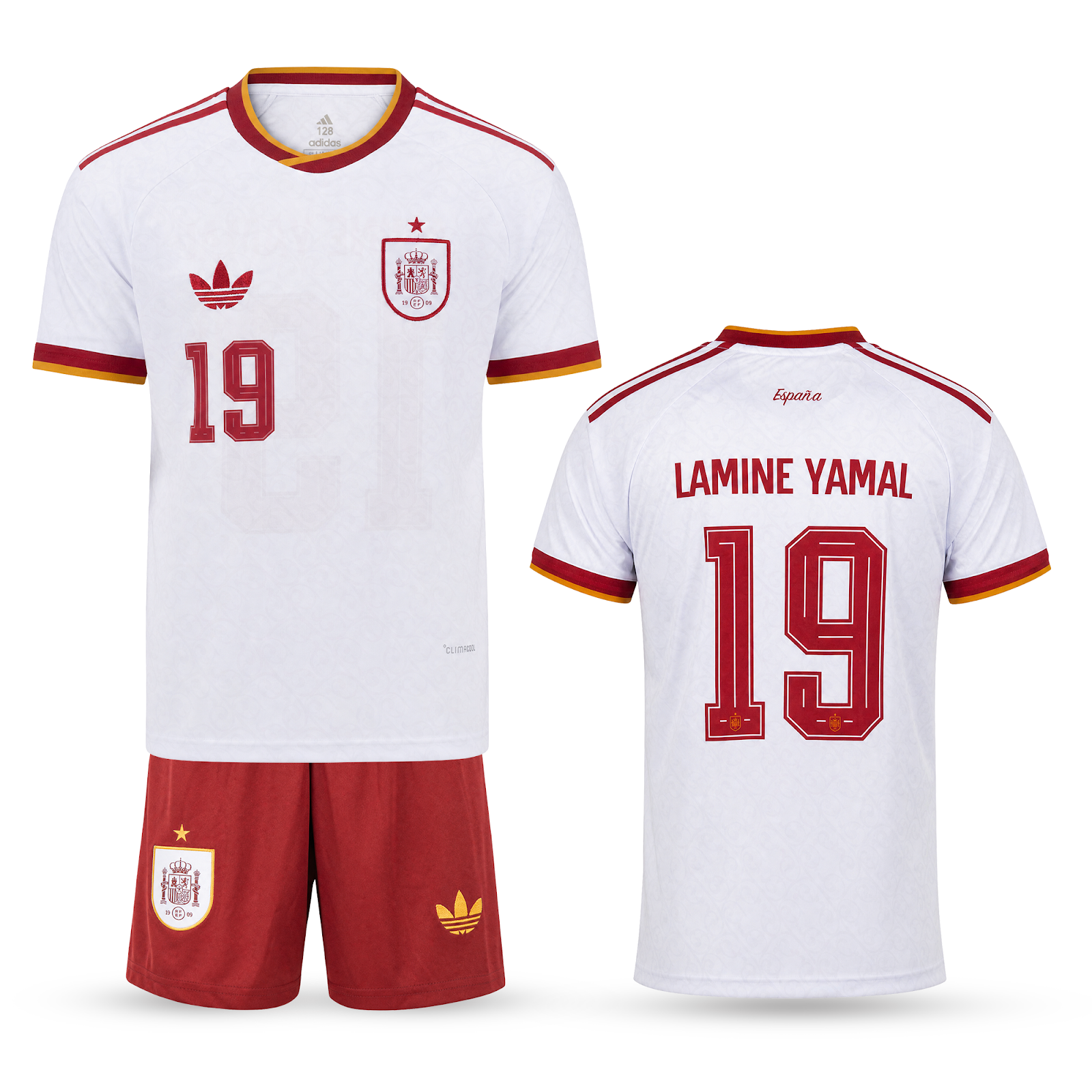 Spanyolország Gyerek Idegenbeli Futballszerelés, Jamal. WC 2026, Kék