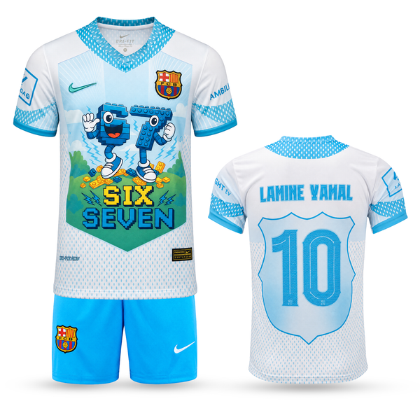 Barcelona Gyerek Futballszerelés, Jamal. Six Seven Edition, Világoskék