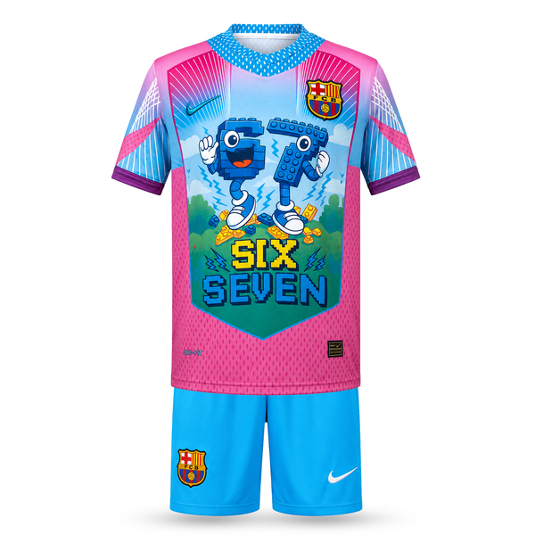 Barcelona Gyerek Futballszerelés, Jamal. Six Seven Edition, Világoskék-Rózsaszín