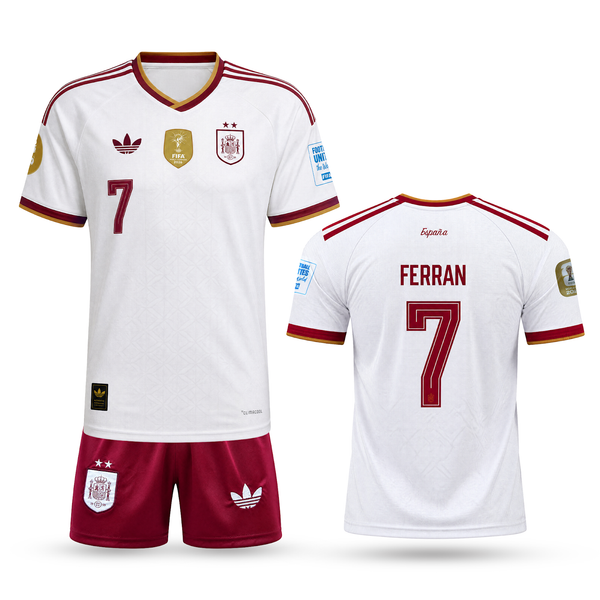 Spanyolország Gyerek Idegenbeli Futballszerelés, Ferran. World Cup 2026