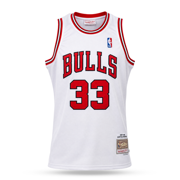 Chicago Bulls Férfi Retro Kosárlabdamez, Pippen. Retro Hardwood Classics, Fehér