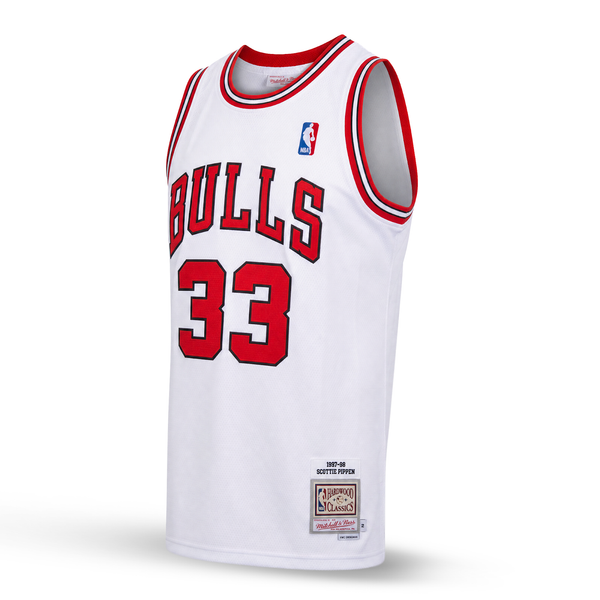 Chicago Bulls Férfi Retro Kosárlabdamez, Pippen. Retro Hardwood Classics, Fehér