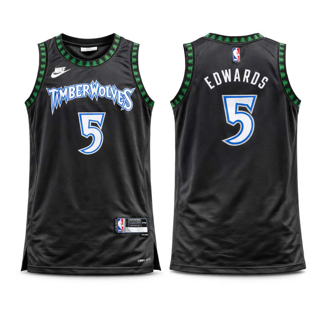 Minnesota Timberwolves Férfi Retro Kosárlabdamez, Edwards. Retro Hardwood Classics, Sötétkék