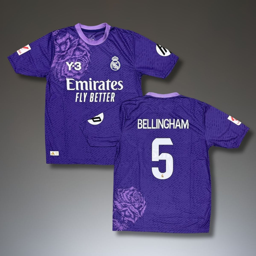 Férfi mez, ibolyaszínű, Real Madrid, Bellingham. Y3 kiadás 24/25