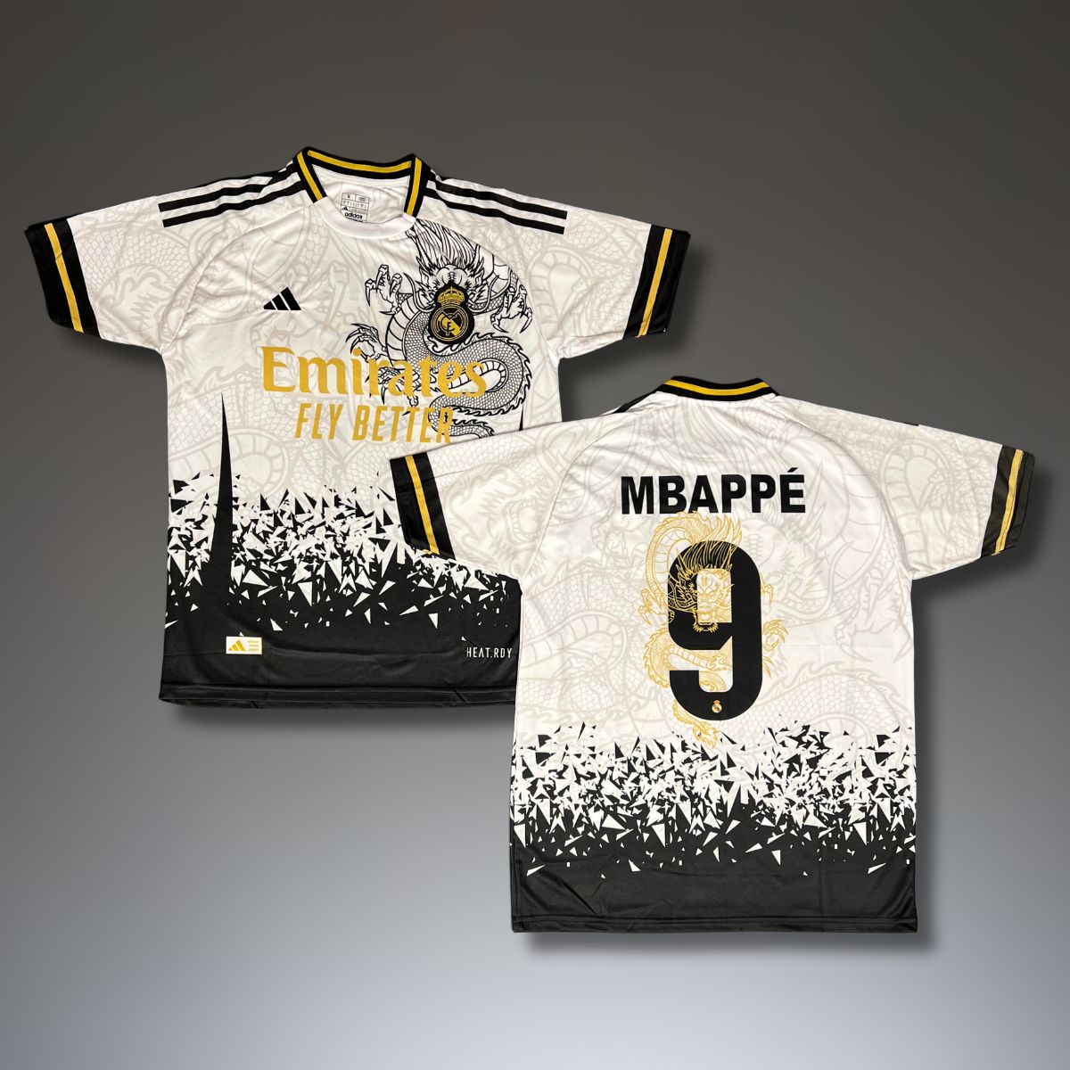 Férfi mez Real Madrid, fehér, Mbappe. Sárkány kiadás 2024