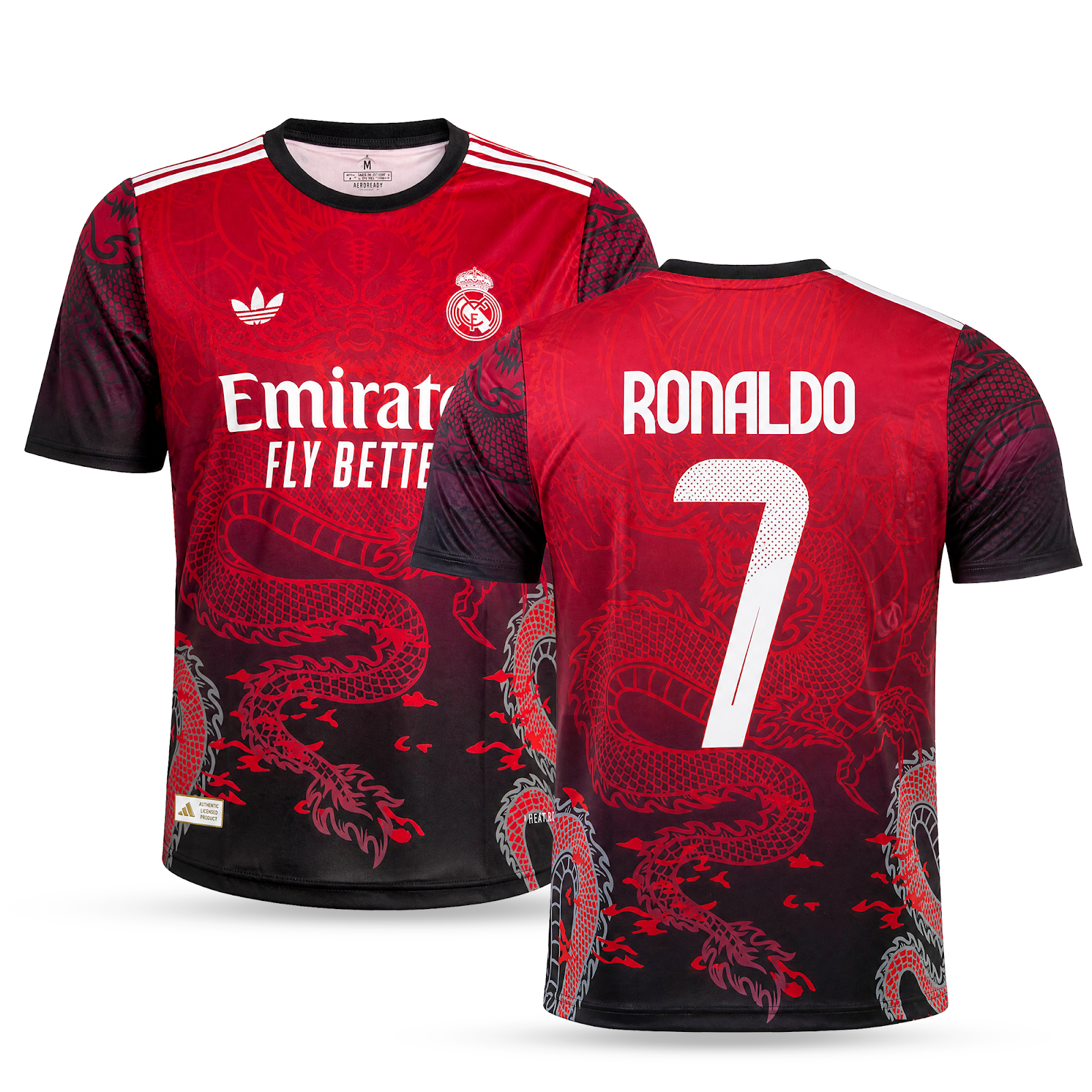 Férfi mez Real Madrid, piros, Ronaldo. Sárkány kiadás 2025