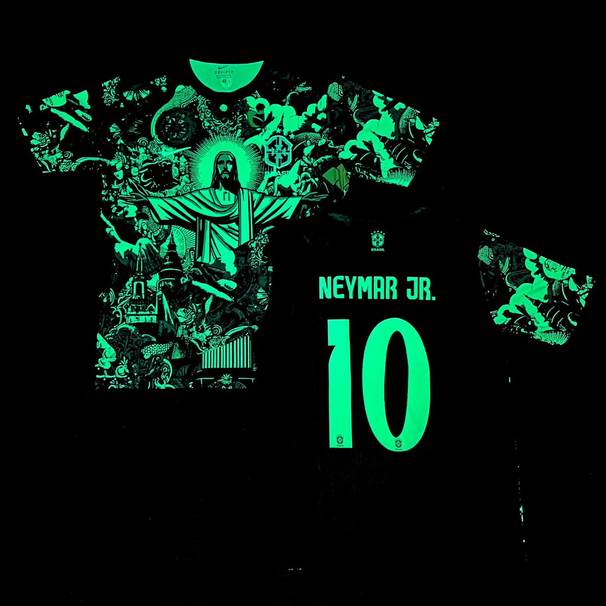 Férfi fluoreszkáló mez Brazília, Neymar. Neonzöld kiadás 2025