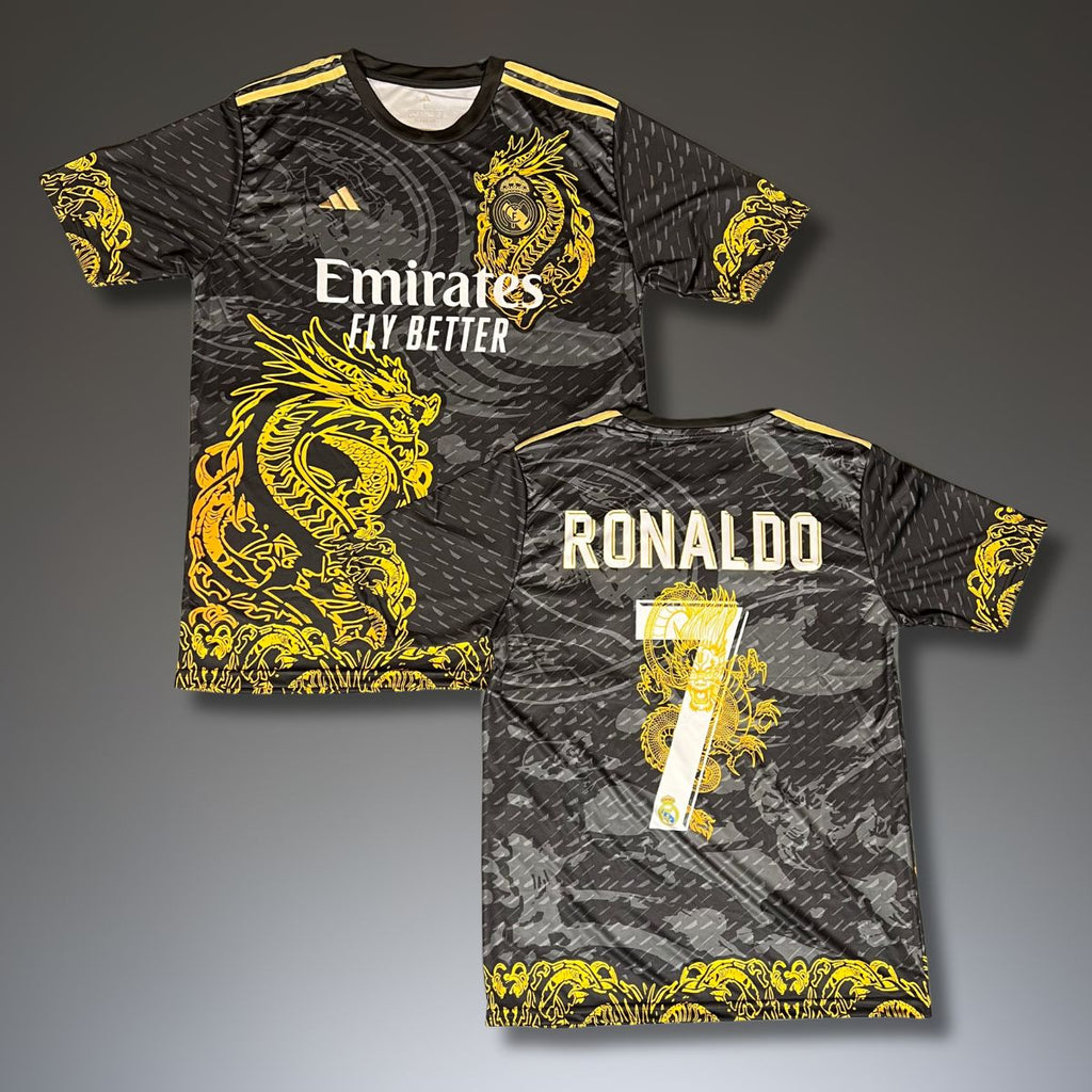 Férfi mez Real Madrid, Ronaldo. Fekete sárkányos kiadás 2025