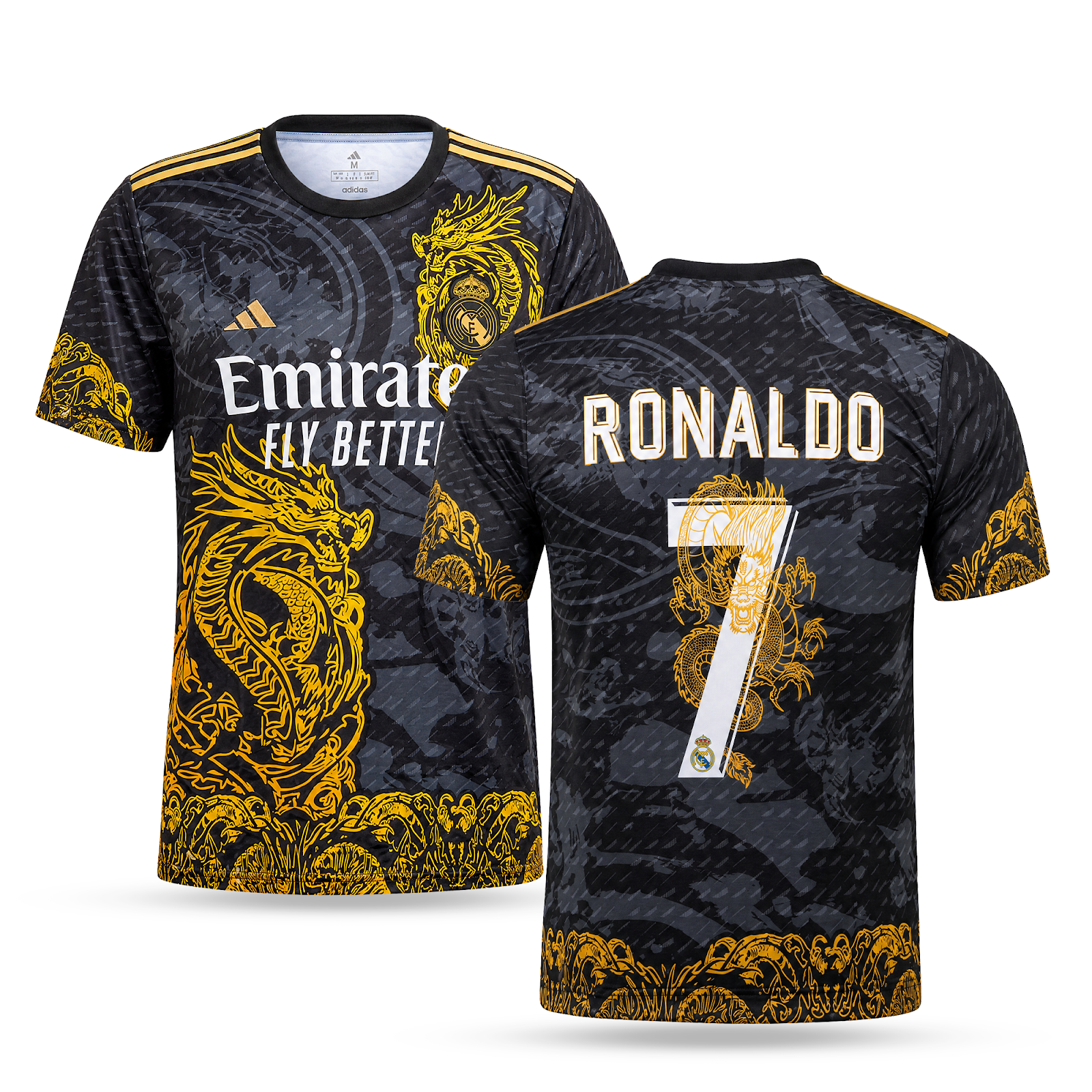 Férfi mez Real Madrid, Ronaldo. Fekete sárkányos kiadás 2025