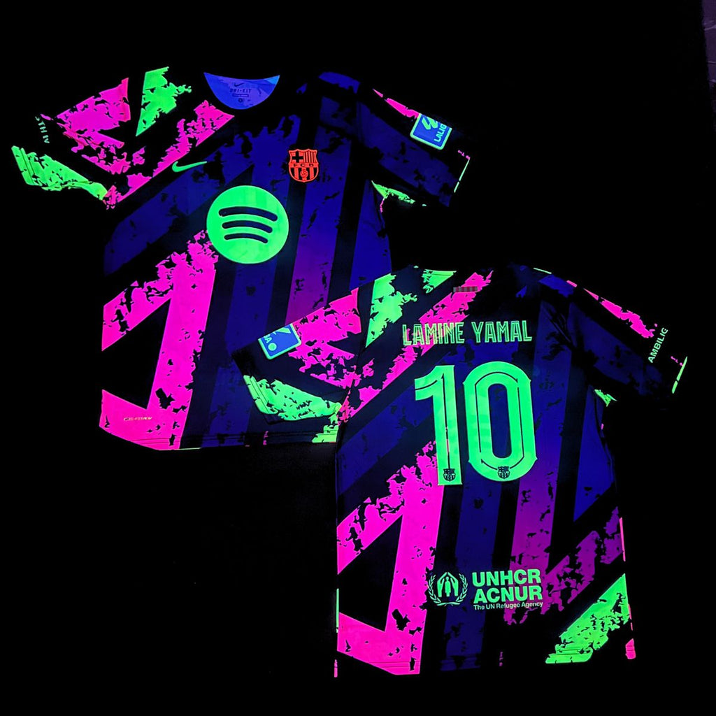 Férfi fluoreszkáló mez Barcelona, Yamal. Színes neon kiadás